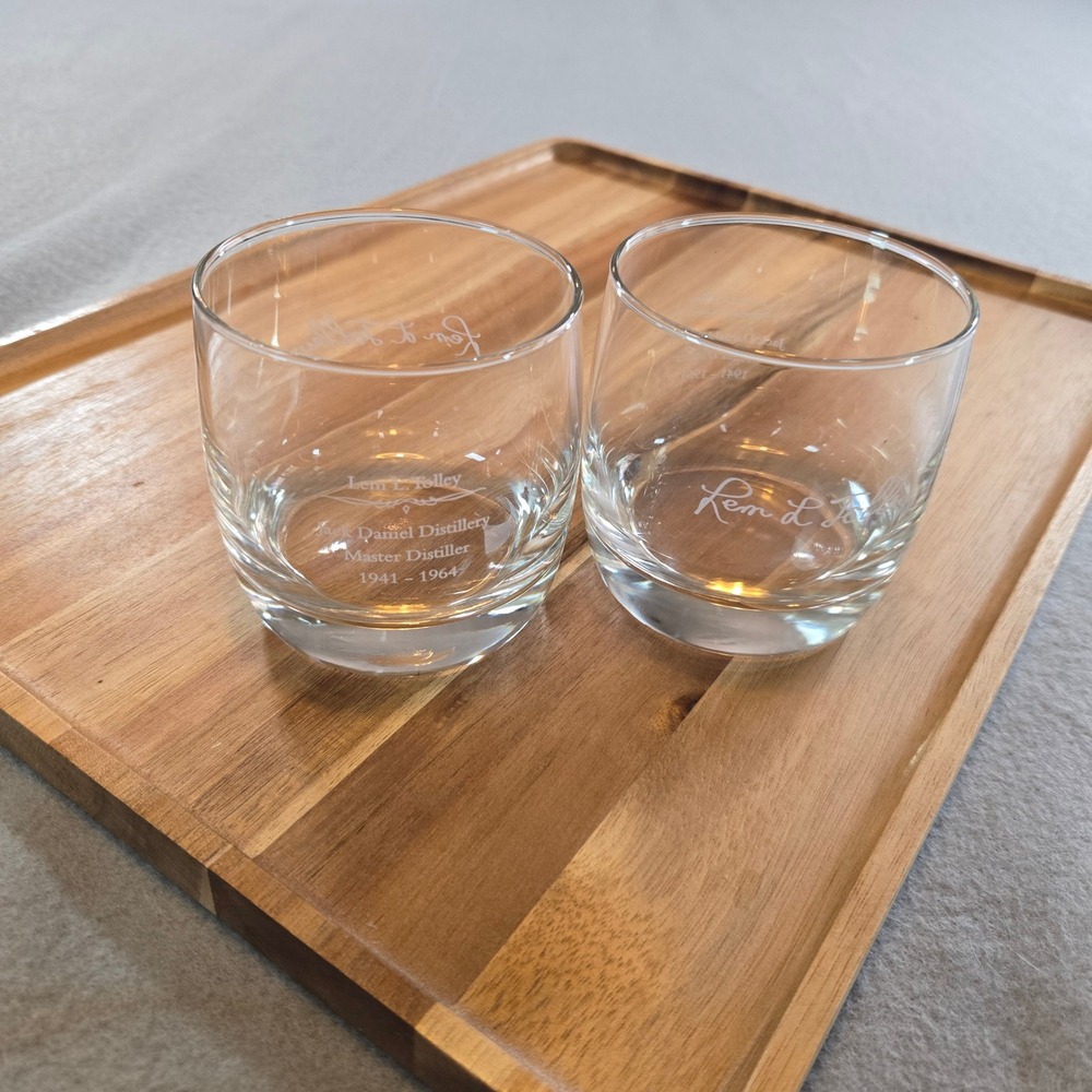 Jack Daniel's‎ Rocks Glasses Set of 2 Clear Lem L Tolley Master Distiller Etched